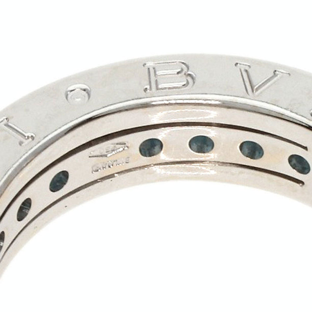 BVLGARI Ring K18WG Silver B-zero1 B-zero1 XS 1 Band Blue Topaz Women Used Authentic