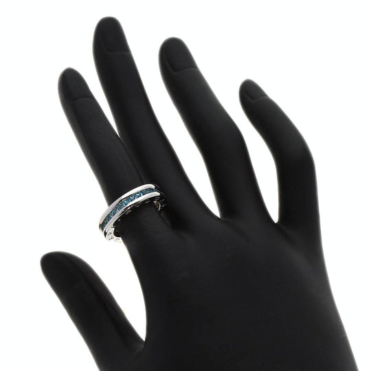 BVLGARI Ring K18WG Silver B-zero1 B-zero1 XS 1 Band Blue Topaz Women Used Authentic