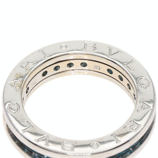 BVLGARI Ring K18WG Silver B-zero1 B-zero1 XS 1 Band Blue Topaz Women Used Authentic