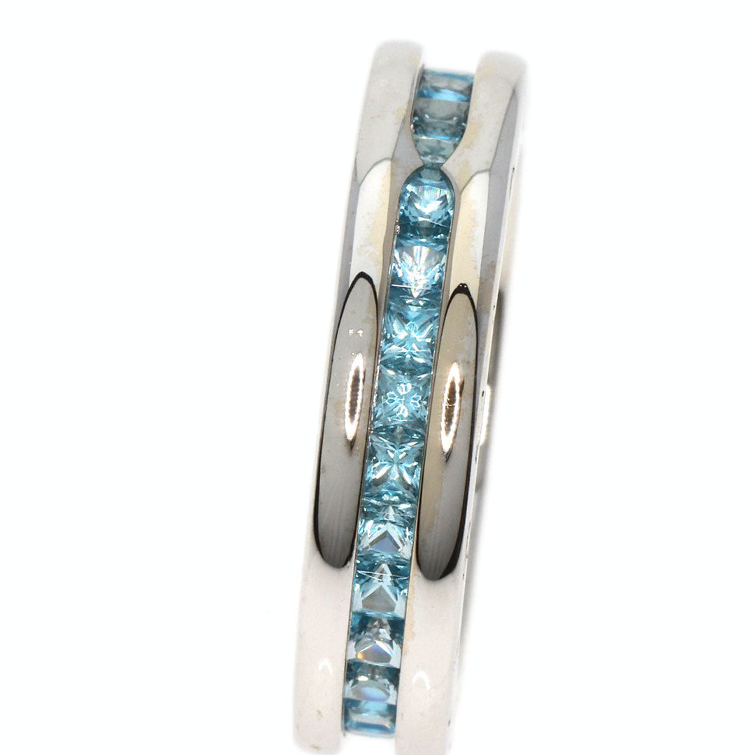 BVLGARI Ring K18WG Silver B-zero1 B-zero1 XS 1 Band Blue Topaz Women Used Authentic