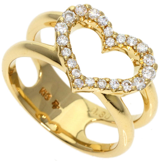 Ponte Vecchio Ring 18K Yellow Gold gold Heart Diamond Women Used Authentic