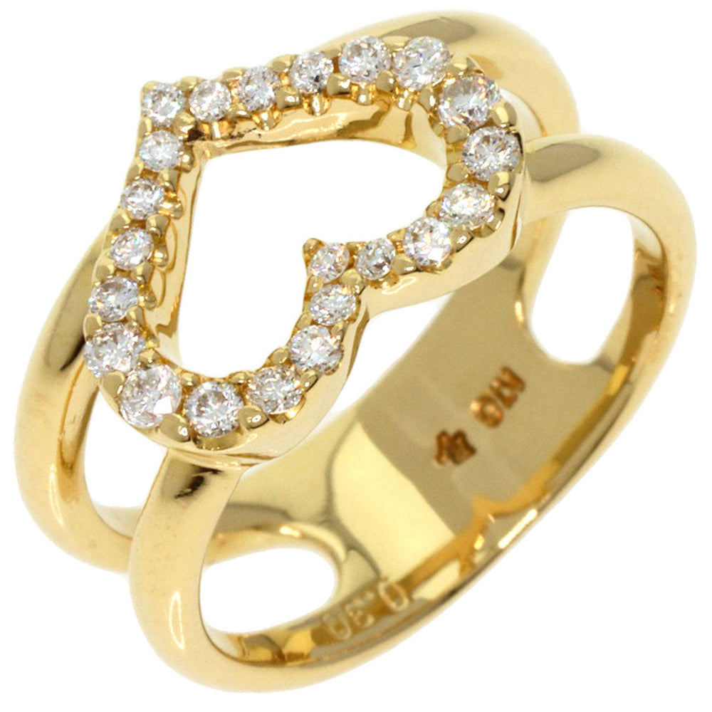 Ponte Vecchio Ring 18K Yellow Gold gold Heart Diamond Women Used Authentic