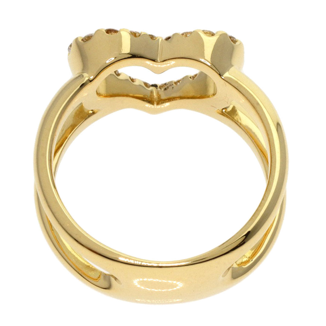 Ponte Vecchio Ring 18K Yellow Gold gold Heart Diamond Women Used Authentic