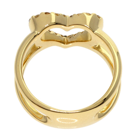 Ponte Vecchio Ring 18K Yellow Gold gold Heart Diamond Women Used Authentic