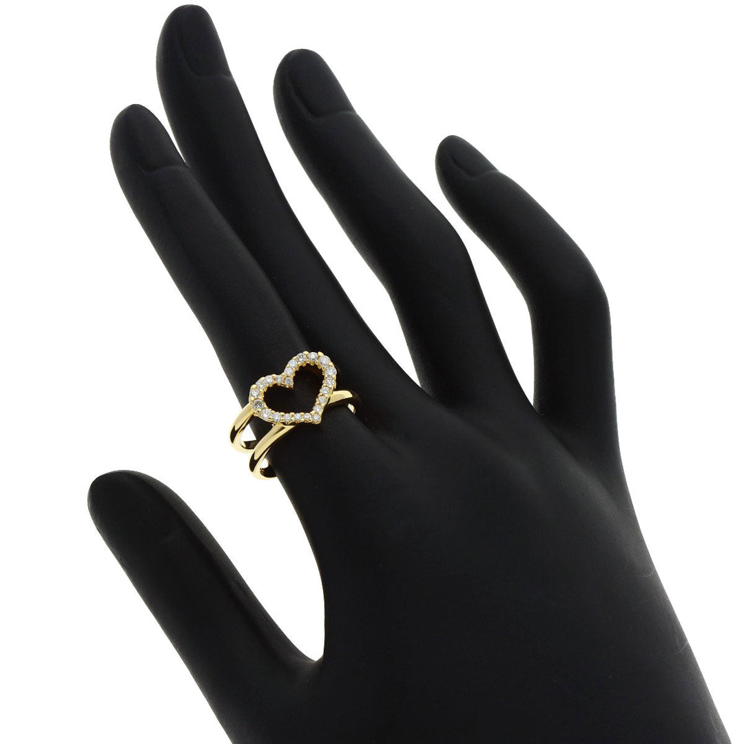 Ponte Vecchio Ring 18K Yellow Gold gold Heart Diamond Women Used Authentic
