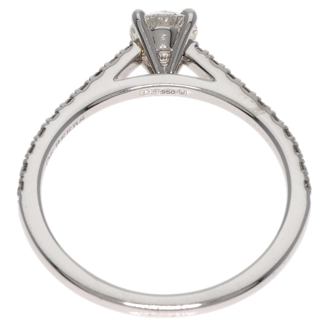 De Beers Ring PT950 Silver Classic Solitaire