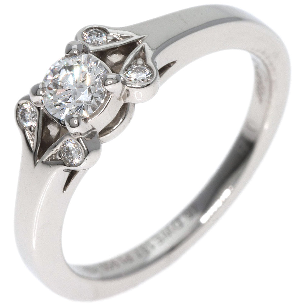 CARTIER Ring PT950 Silver Ballerina diamond # 46 Women Used Authentic