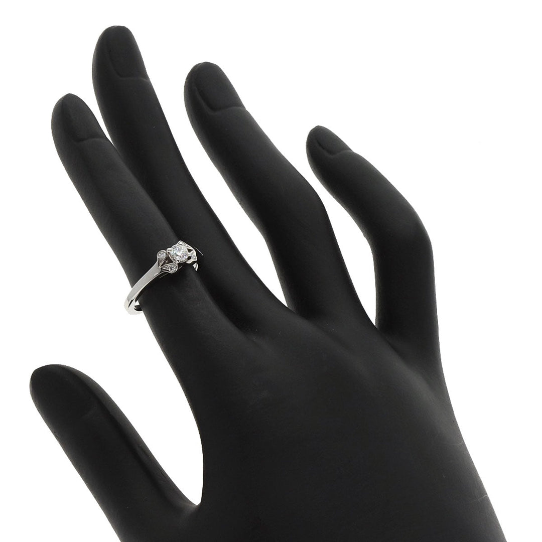 CARTIER Ring PT950 Silver Ballerina diamond # 46 Women Used Authentic