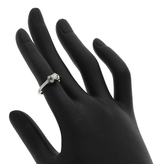 CARTIER Ring PT950 Silver Ballerina diamond # 46 Women Used Authentic