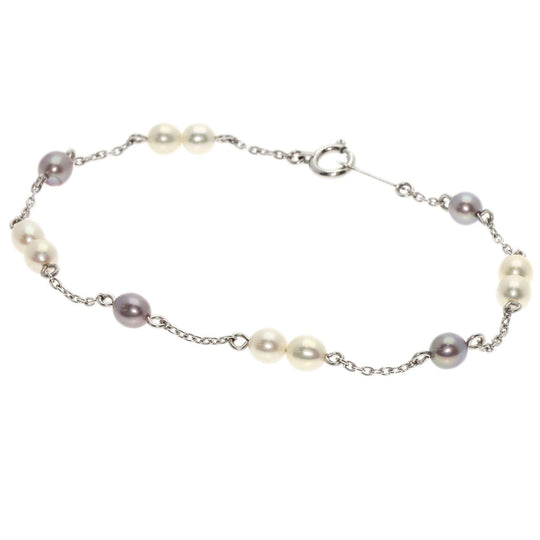 TASAKI bracelet K18WG Silver Freshwater Pearl Station Pearl Women Used Authentic