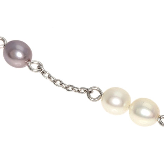 TASAKI bracelet K18WG Silver Freshwater Pearl Station Pearl Women Used Authentic