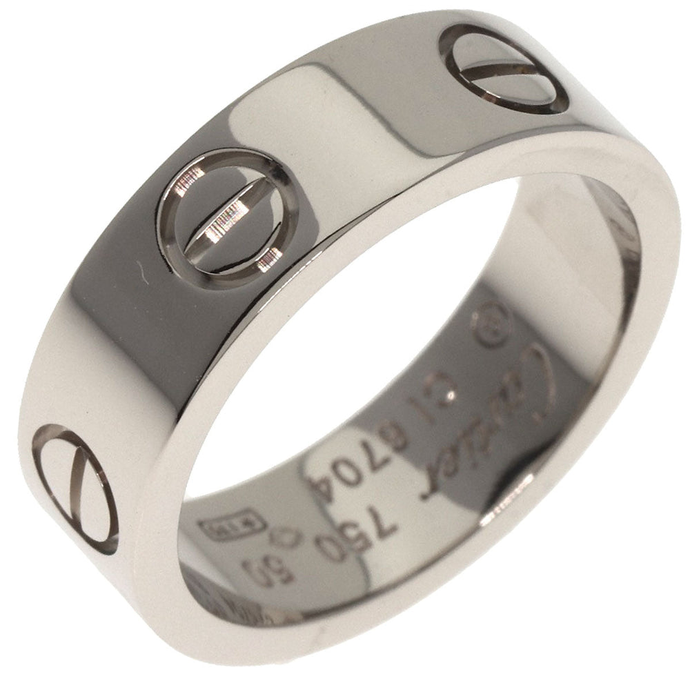 CARTIER Ring K18WG Silver Love Ring #50 Women Used Authentic