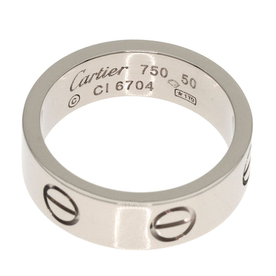CARTIER Ring K18WG Silver Love Ring #50 Women Used Authentic