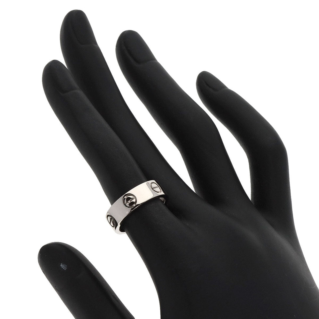 CARTIER Ring K18WG Silver Love Ring #50 Women Used Authentic