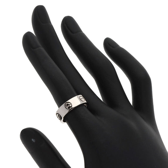 CARTIER Ring K18WG Silver Love Ring #50 Women Used Authentic