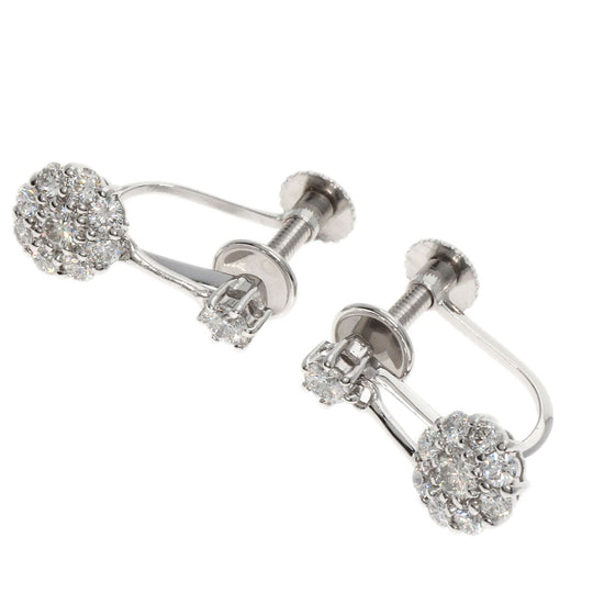 Ponte Vecchio Earring K18WG Silver diamond Women Used Authentic
