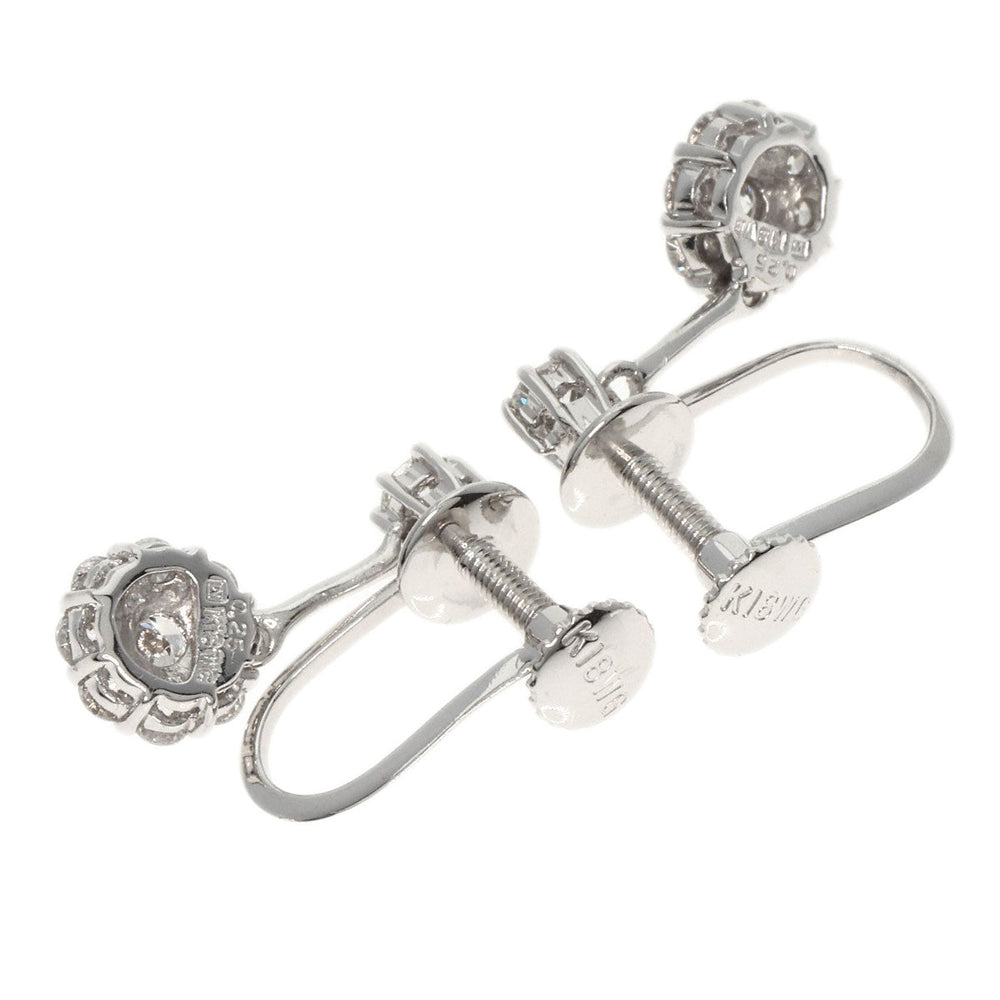 Ponte Vecchio Earring K18WG Silver diamond Women Used Authentic