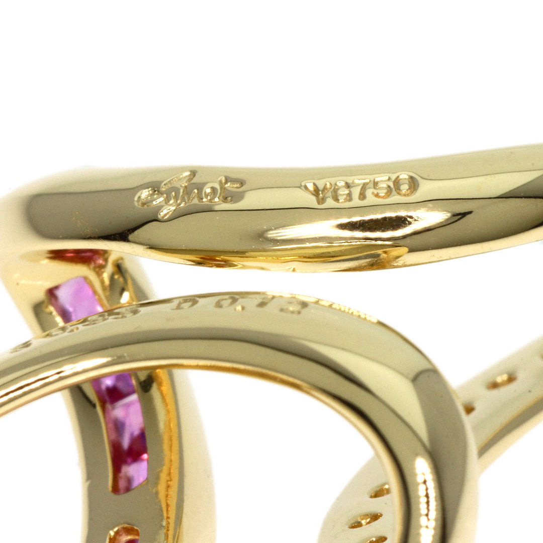 JUNE Pendant top 18K Yellow Gold gold Pink sapphire diamond Women Used Authentic