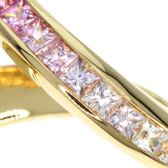 JUNE Pendant top 18K Yellow Gold gold Pink sapphire diamond Women Used Authentic
