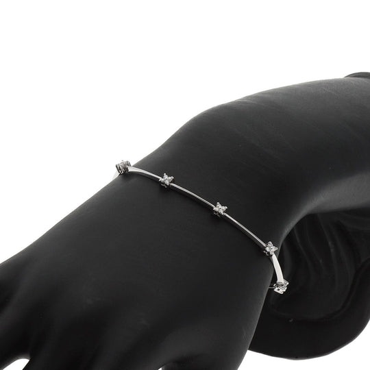 Ponte Vecchio bracelet K18WG Silver diamond Women Used Authentic