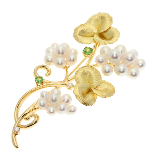 TASAKI Brooch 18K Yellow Gold gold Freshwater Pearl Diamond