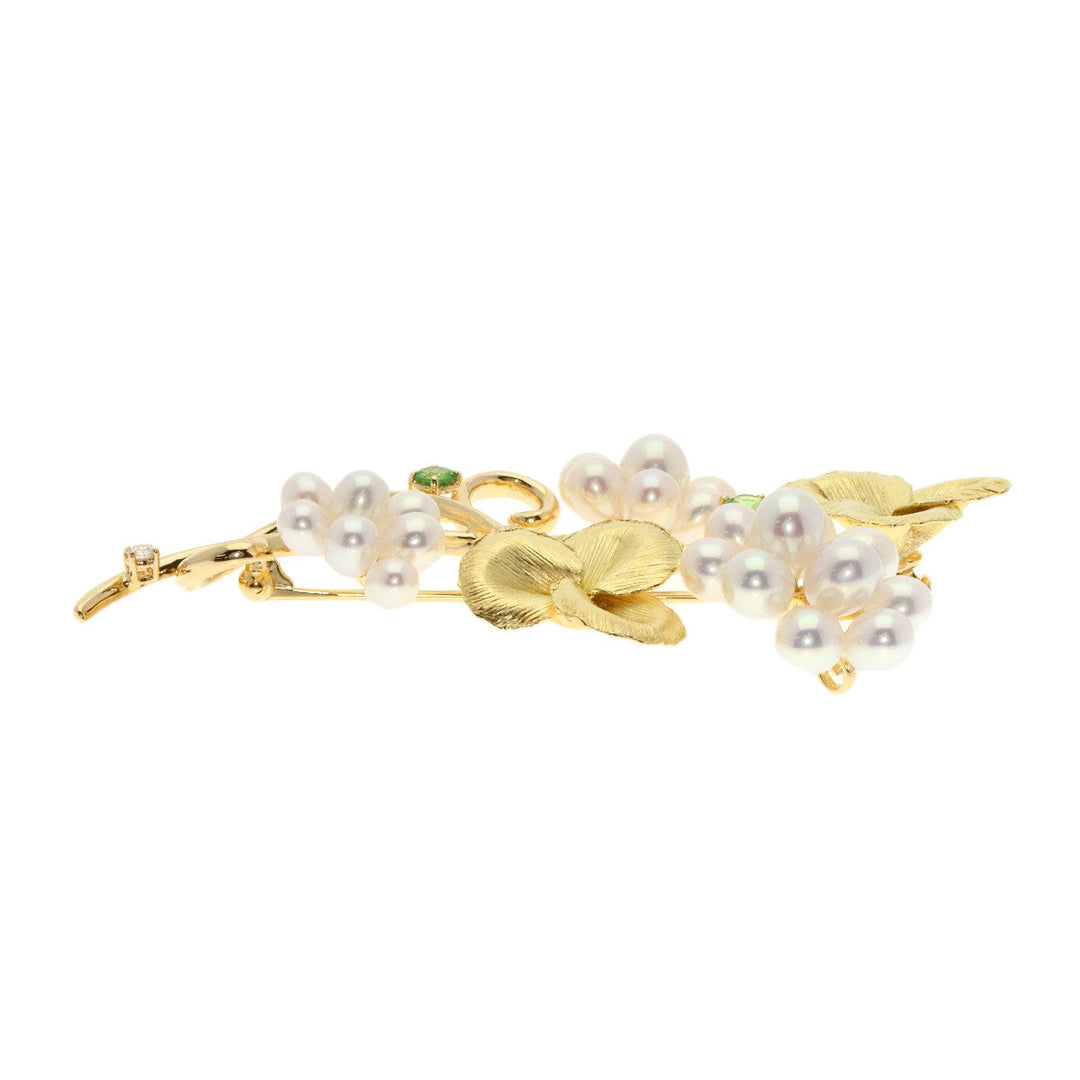 TASAKI Brooch 18K Yellow Gold gold Freshwater Pearl Diamond