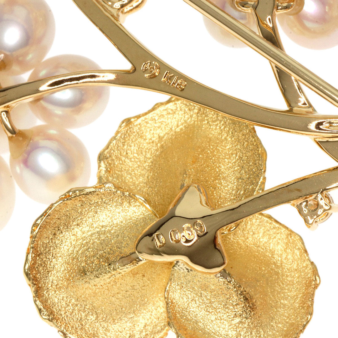 TASAKI Brooch 18K Yellow Gold gold Freshwater Pearl Diamond