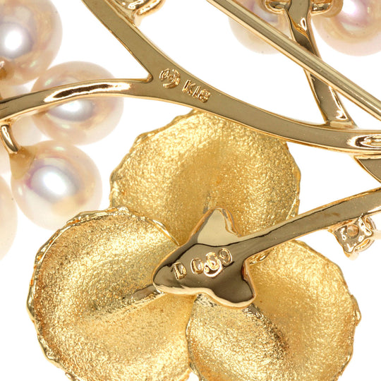 TASAKI Brooch 18K Yellow Gold gold Freshwater Pearl Diamond