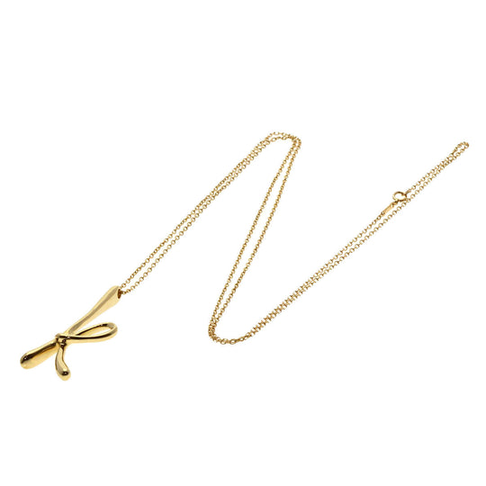 TIFFANY&Co. Necklace 18K Yellow Gold gold Initial K Large Women Used Authentic