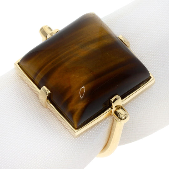 LOUIS VUITTON Ring 18K Yellow Gold gold Tiger Eye #52 Manufacturer Complete