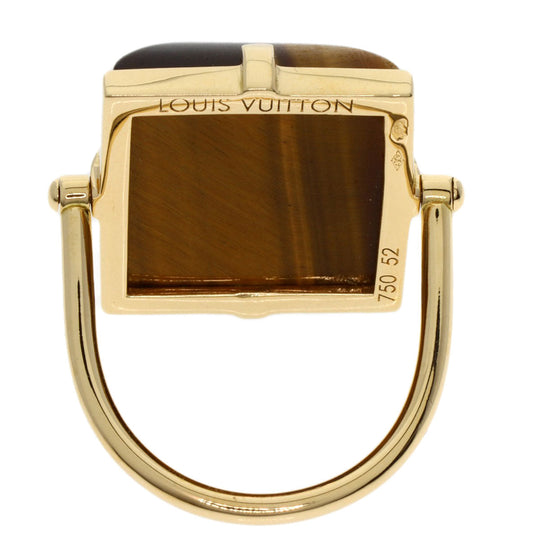 LOUIS VUITTON Ring 18K Yellow Gold gold Tiger Eye #52 Manufacturer Complete