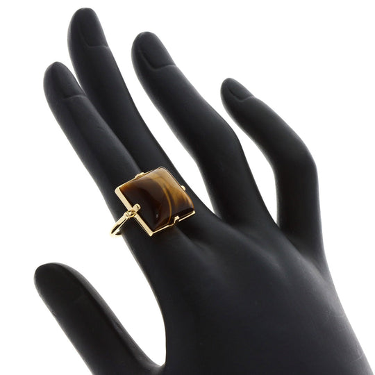 LOUIS VUITTON Ring 18K Yellow Gold gold Tiger Eye #52 Manufacturer Complete