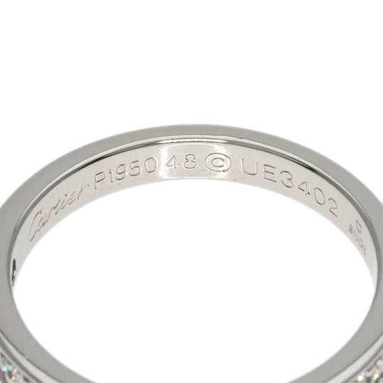 CARTIER Ring PT950 Silver Half Eternity Diamond #48