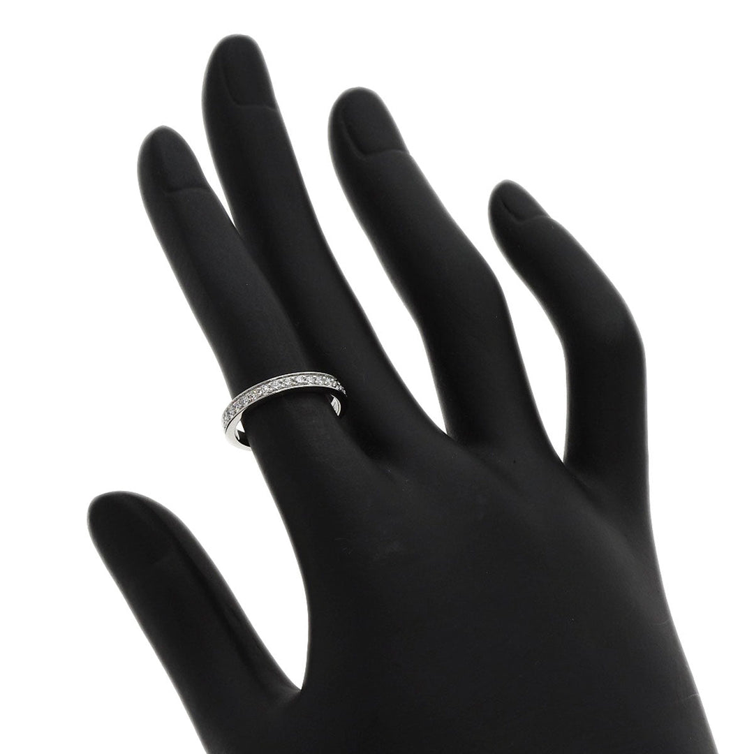 CARTIER Ring PT950 Silver Half Eternity Diamond #48
