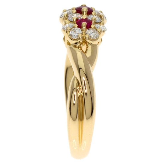 NINA RICCI Ring 18K Yellow Gold gold Ruby diamond Women Used Authentic