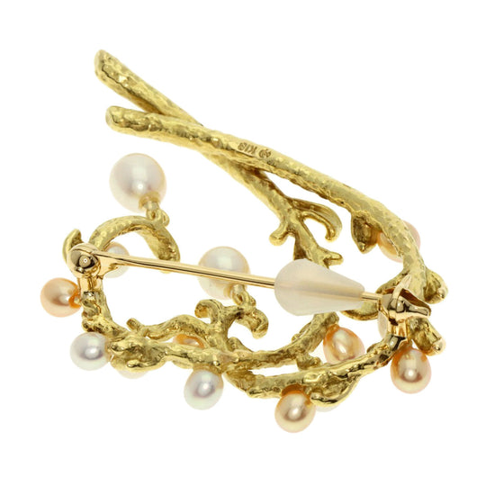 TASAKI Brooch 18K Yellow Gold gold Pearl Women Used Authentic