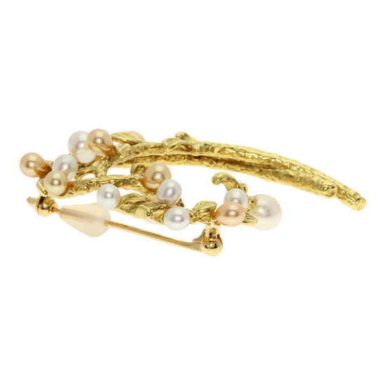 TASAKI Brooch 18K Yellow Gold gold Pearl Women Used Authentic