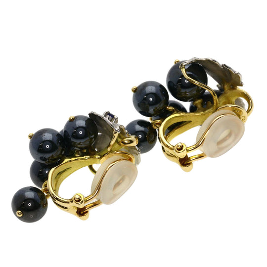 NOBUKO ISHIKAWA Earring K18YG , PT900 Silver Hematite Sapphire Diamond Agate Motif Women Used Authentic