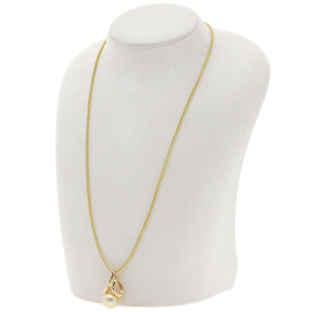 POLA Necklace 18K Yellow Gold gold Pearl pearl diamond Women Used Authentic
