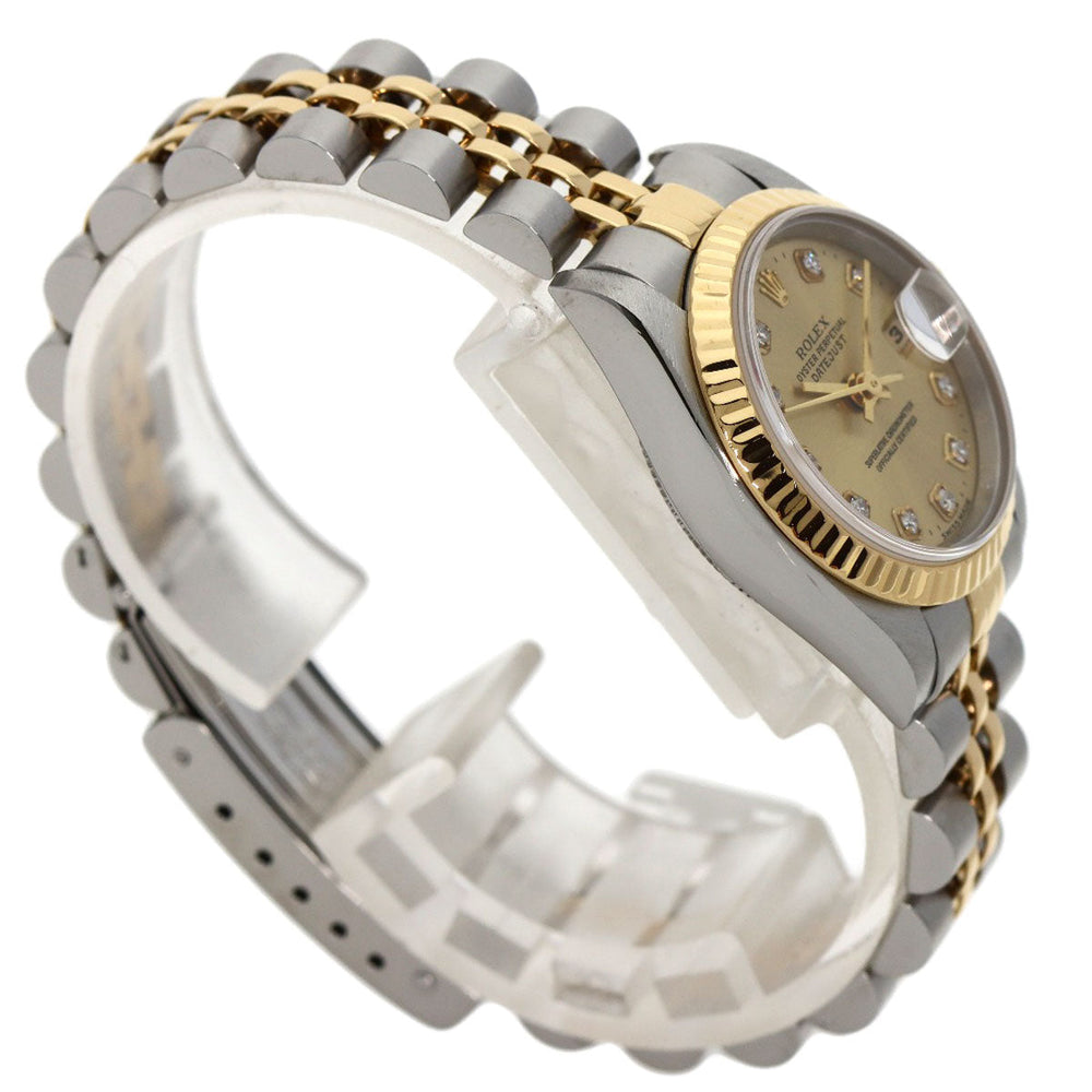 ROLEX Watches Mechanical Automatic 69173G Stainless Steel gold Datejust 10P Diamond Champagne Gold dial