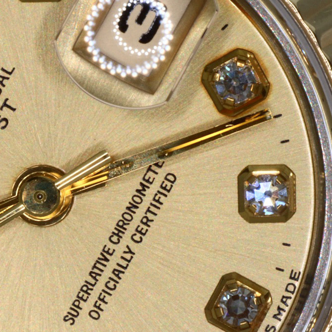ROLEX Watches Mechanical Automatic 69173G Stainless Steel gold Datejust 10P Diamond Champagne Gold dial