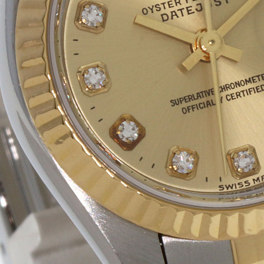 ROLEX Watches Mechanical Automatic 69173G Stainless Steel gold Datejust 10P Diamond Champagne Gold dial