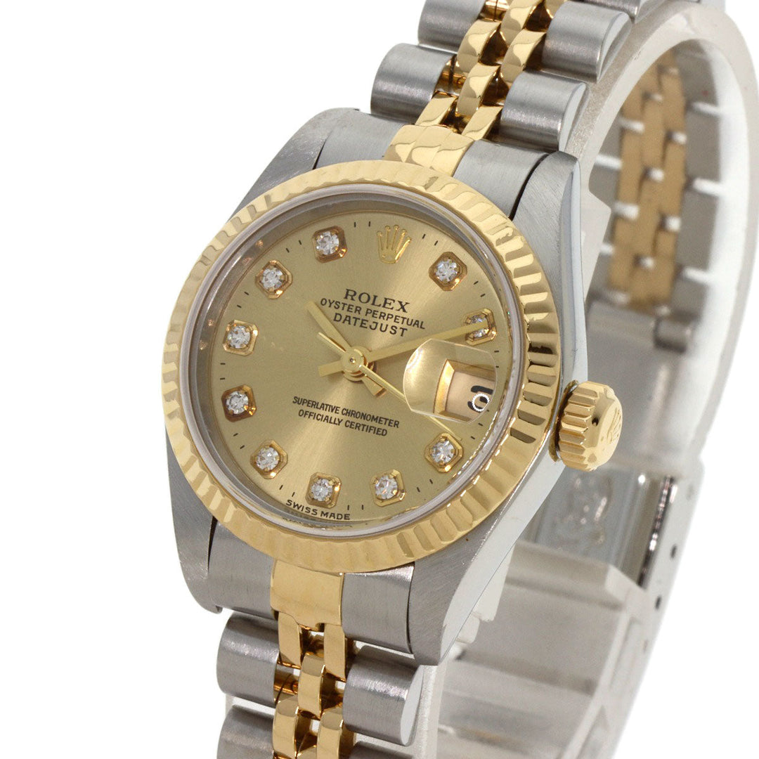 ROLEX Watches Mechanical Automatic 69173G Stainless Steel gold Datejust 10P Diamond Champagne Gold dial
