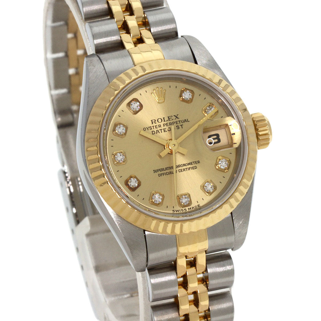 ROLEX Watches Mechanical Automatic 69173G Stainless Steel gold Datejust 10P Diamond Champagne Gold dial