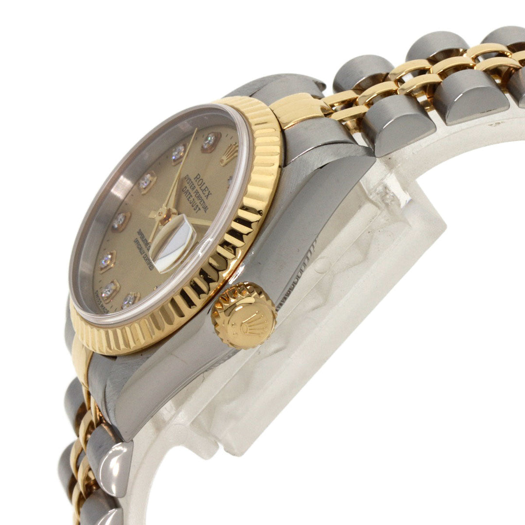 ROLEX Watches Mechanical Automatic 69173G Stainless Steel gold Datejust 10P Diamond Champagne Gold dial