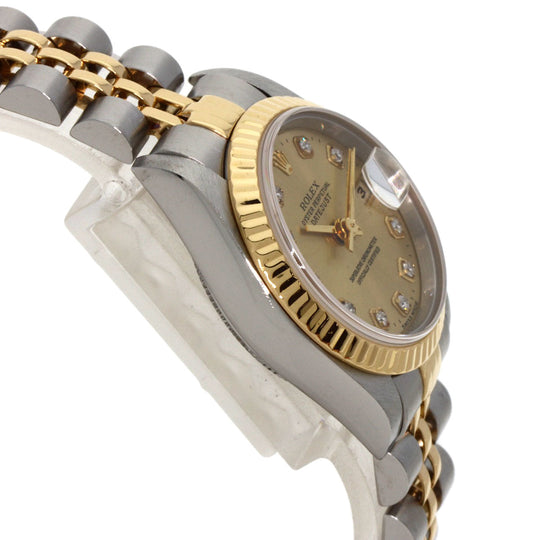 ROLEX Watches Mechanical Automatic 69173G Stainless Steel gold Datejust 10P Diamond Champagne Gold dial