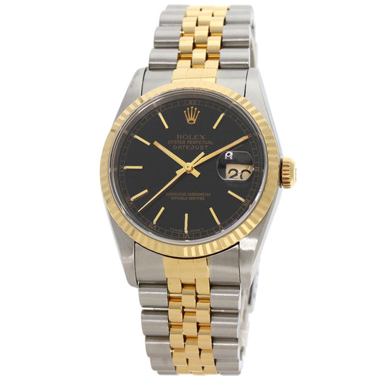 ROLEX Watches Mechanical Automatic 16233 Stainless Steel gold Datejust black dial