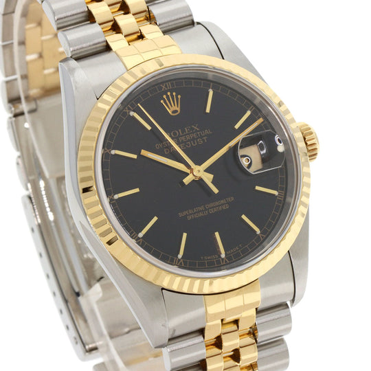 ROLEX Watches Mechanical Automatic 16233 Stainless Steel gold Datejust black dial