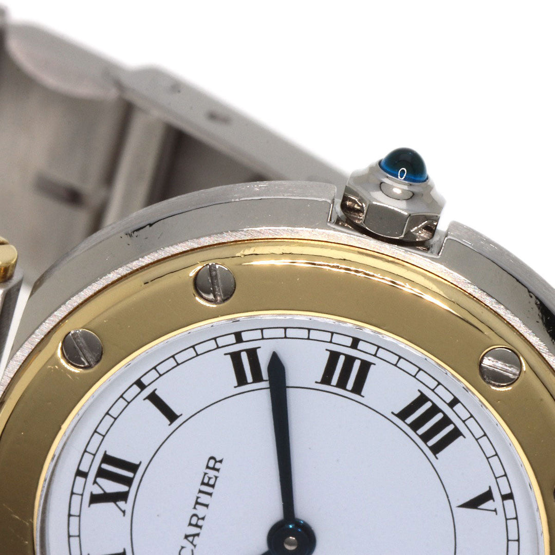 CARTIER Watches Quartz Stainless Steel , SSxK18YG , K18YG gold Santos Round SM white dial Women Used Authentic