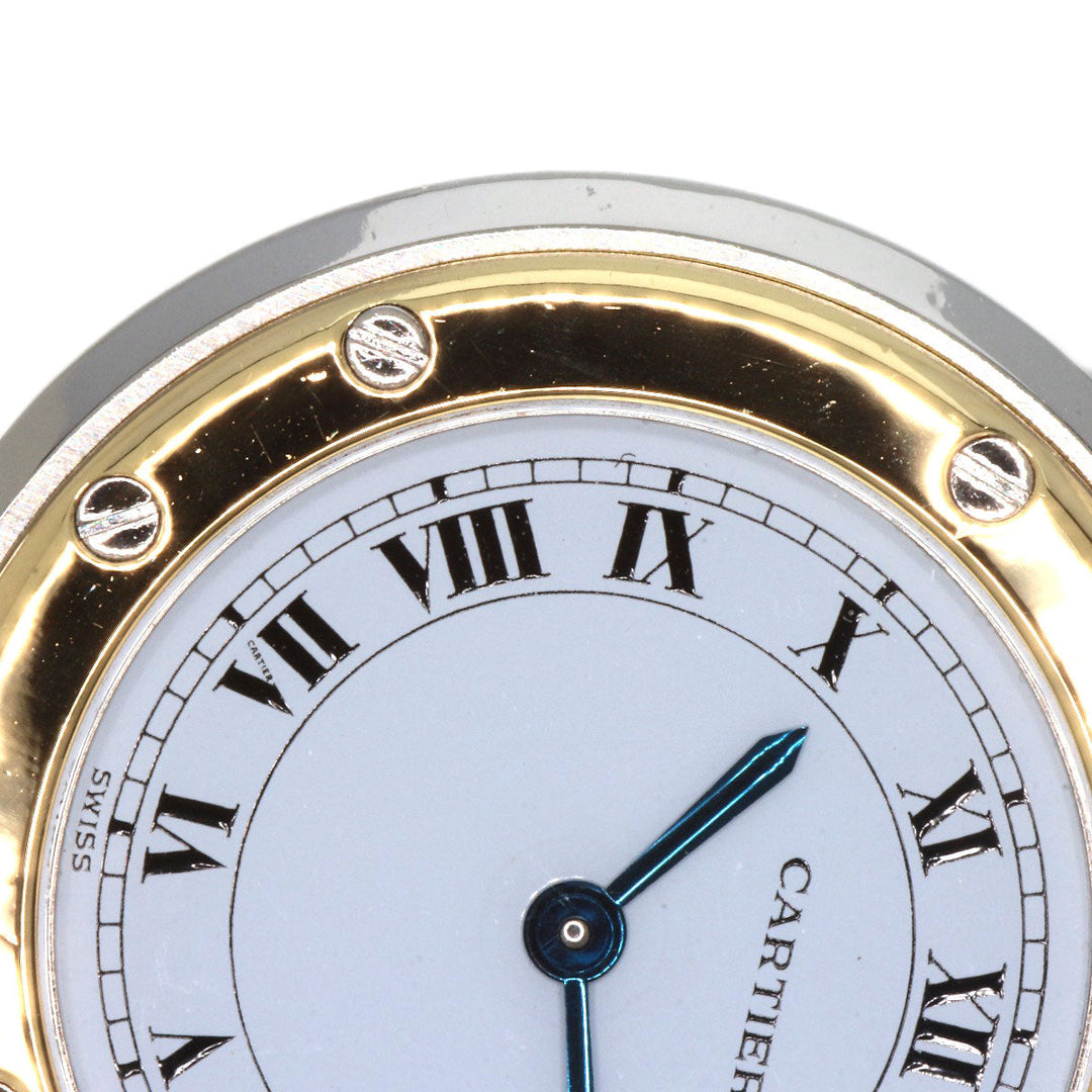 CARTIER Watches Quartz Stainless Steel , SSxK18YG , K18YG gold Santos Round SM white dial Women Used Authentic